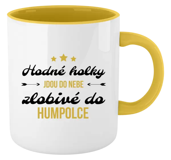 Hrnek Hodné holky jdou do nebe, zlobivé do... (vlastní město)