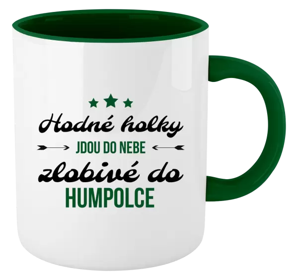 Hrnek Hodné holky jdou do nebe, zlobivé do... (vlastní město)