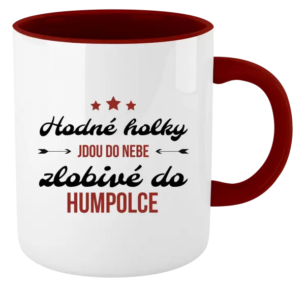 Hrnek Hodné holky jdou do nebe, zlobivé do... (vlastní město)