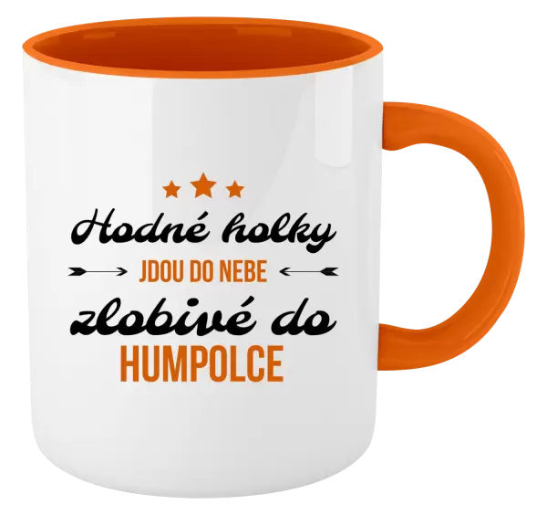Hrnek Hodné holky jdou do nebe, zlobivé do... (vlastní město)