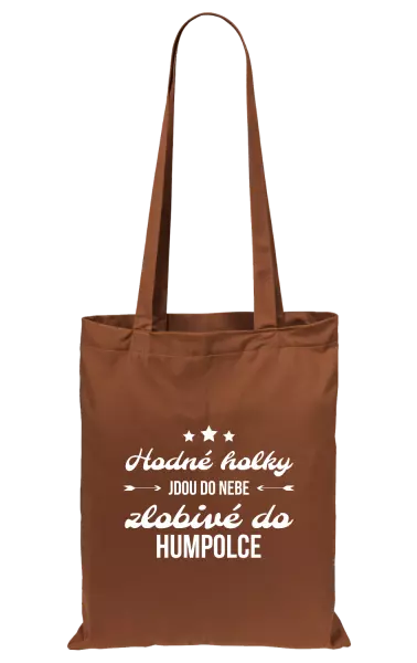 Látková taška Hodné holky jdou do nebe, zlobivé do... (vlastní město)