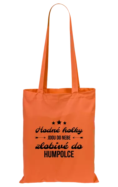 Látková taška Hodné holky jdou do nebe, zlobivé do... (vlastní město)