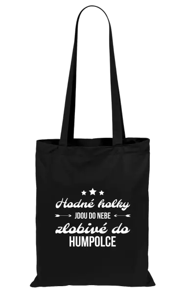 Látková taška Hodné holky jdou do nebe, zlobivé do... (vlastní město)
