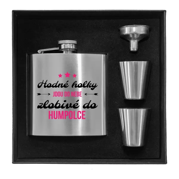 Placatka v krabičce Hodné holky jdou do nebe, zlobivé do... (vlastní město)