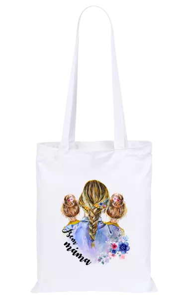 Látková taška Jsem máma - dvě holky