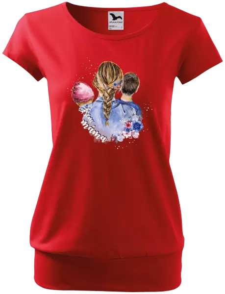 Dámské tričko Jsem máma - holčička a kluk