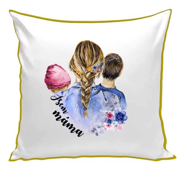 Polštář Jsem máma - holčička a kluk