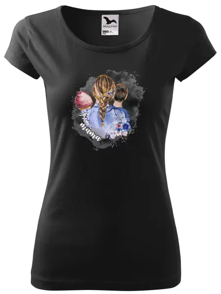 Dámské tričko Jsem máma - holčička a kluk