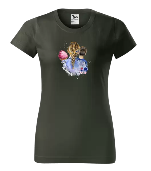 Dámské tričko Jsem máma - holčička a kluk