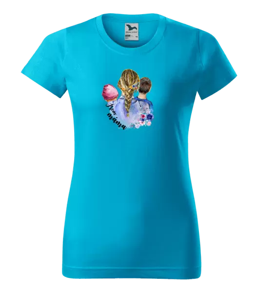 Dámské tričko Jsem máma - holčička a kluk