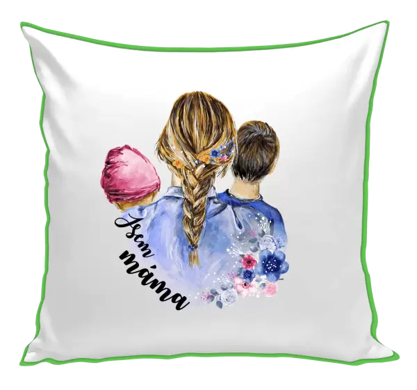 Polštář Jsem máma - holčička a kluk