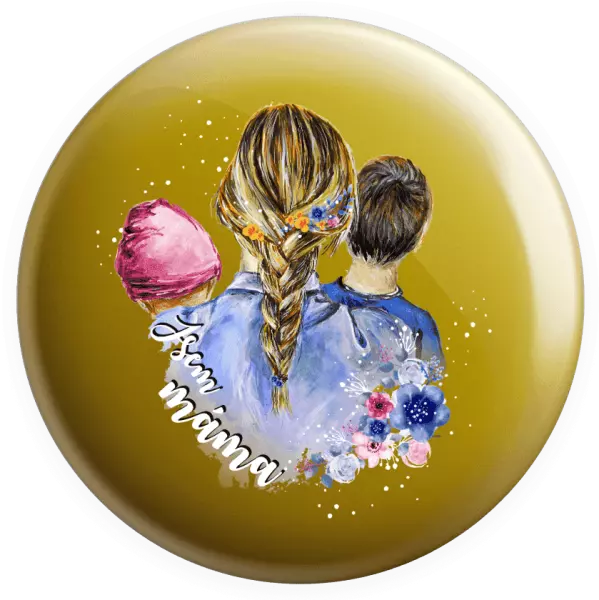 Placka Jsem máma - holčička a kluk