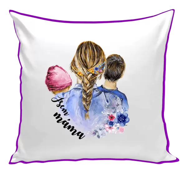 Polštář Jsem máma - holčička a kluk