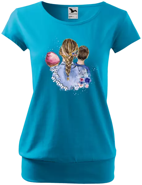 Dámské tričko Jsem máma - holčička a kluk