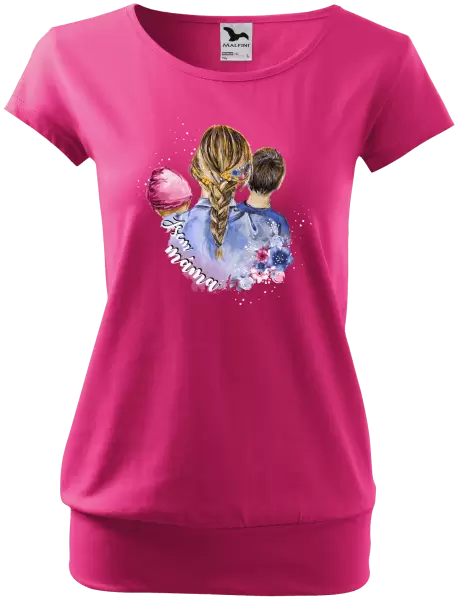 Dámské tričko Jsem máma - holčička a kluk