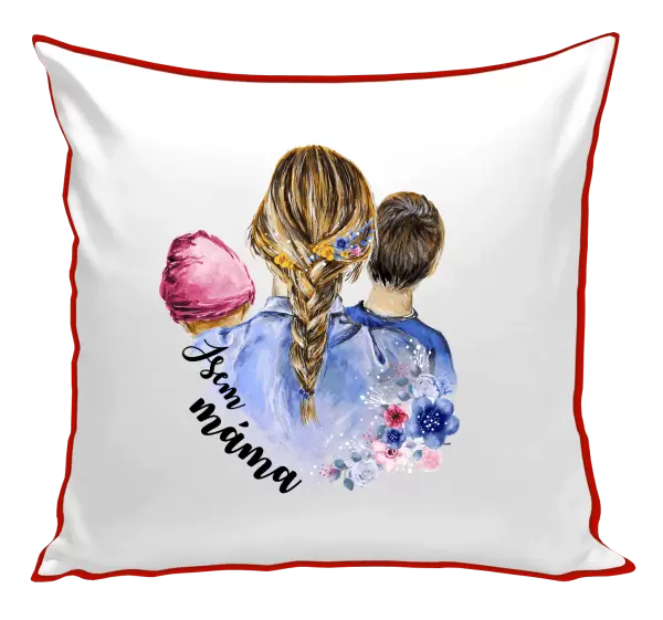 Polštář Jsem máma - holčička a kluk