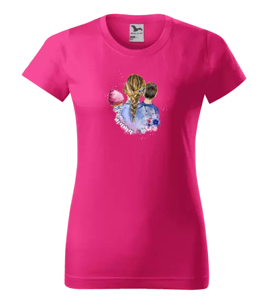 Dámské tričko Jsem máma - holčička a kluk