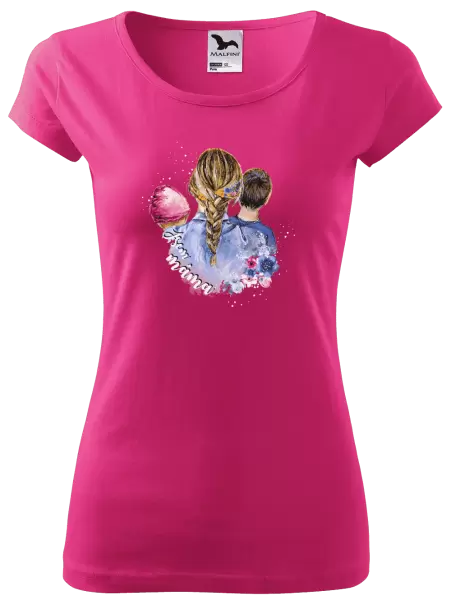 Dámské tričko Jsem máma - holčička a kluk