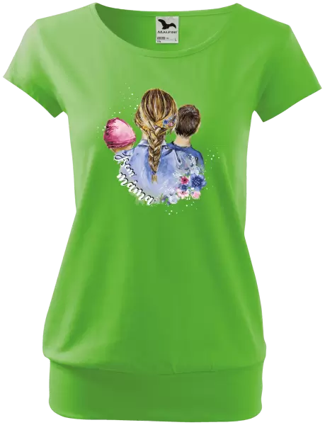 Dámské tričko Jsem máma - holčička a kluk