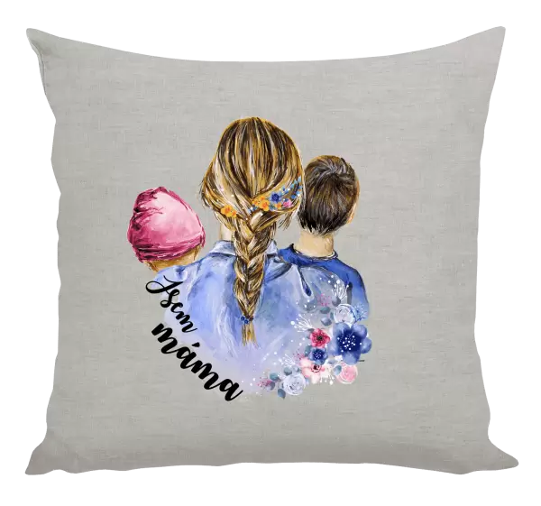 Polštář Jsem máma - holčička a kluk