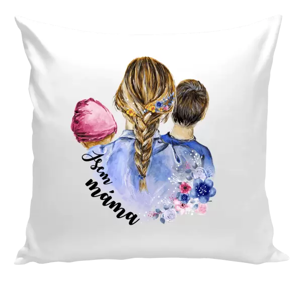 Polštář Jsem máma - holčička a kluk
