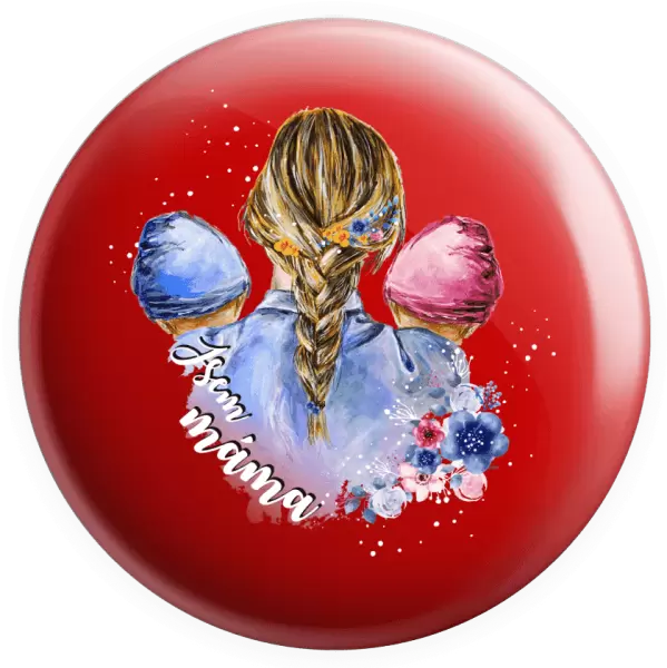 Placka Jsem máma - chlapeček a holčička