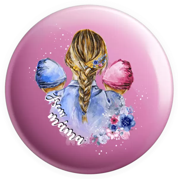 Placka Jsem máma - chlapeček a holčička