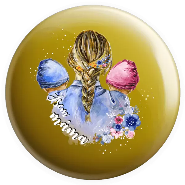 Placka Jsem máma - chlapeček a holčička