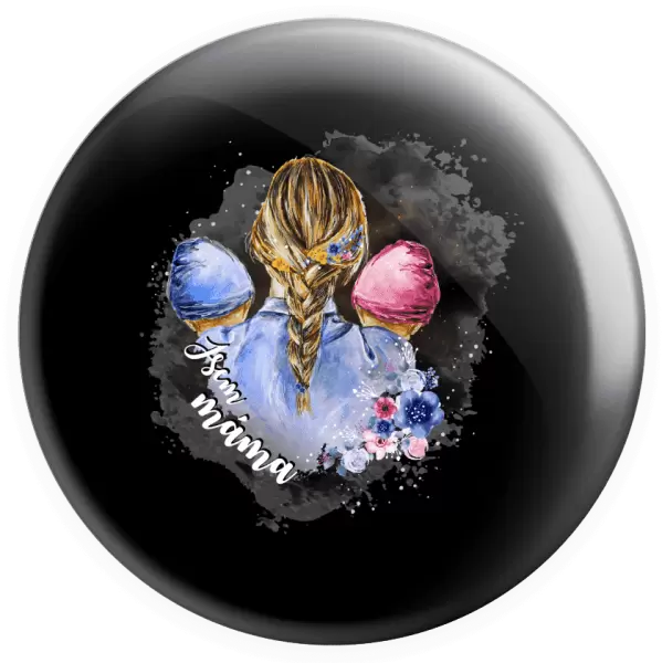 Placka Jsem máma - chlapeček a holčička