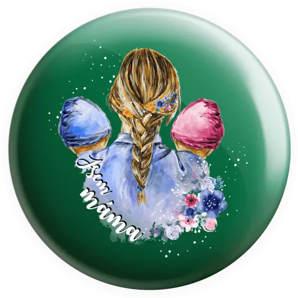 Placka Jsem máma - chlapeček a holčička