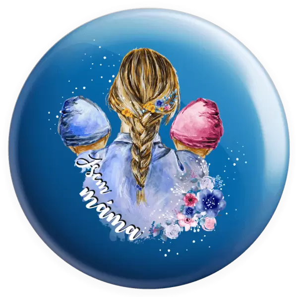 Placka Jsem máma - chlapeček a holčička