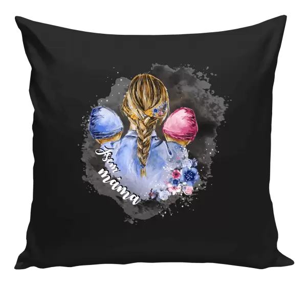 Polštář Jsem máma - chlapeček a holčička