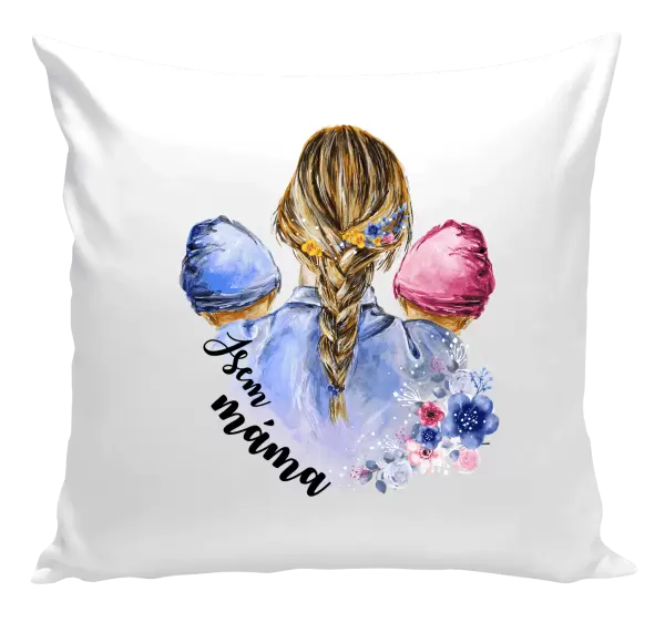 Polštář Jsem máma - chlapeček a holčička