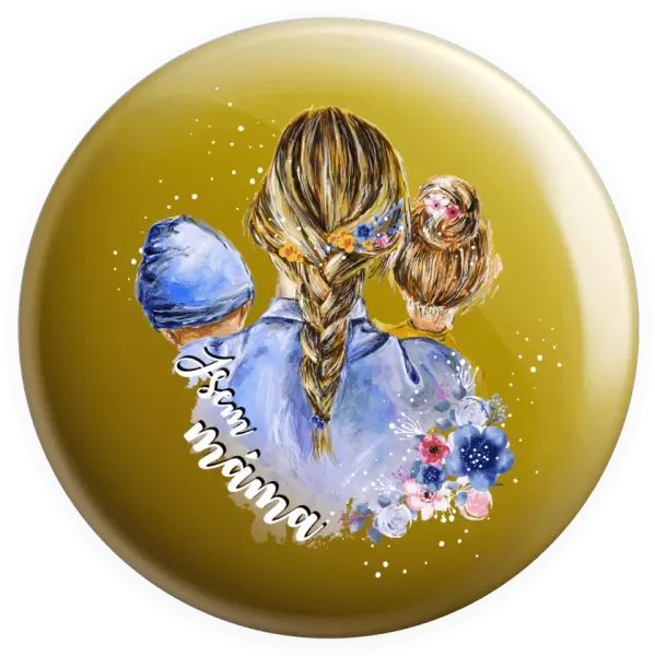 Placka Jsem máma - chlapeček a holka