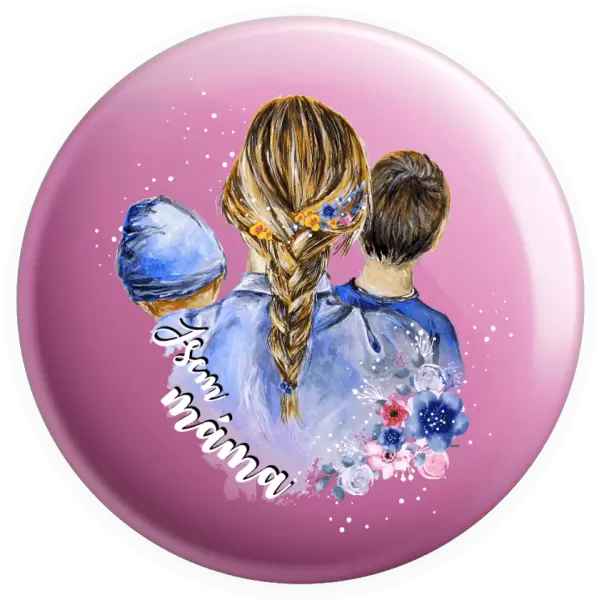 Placka Jsem máma - chlapeček a kluk