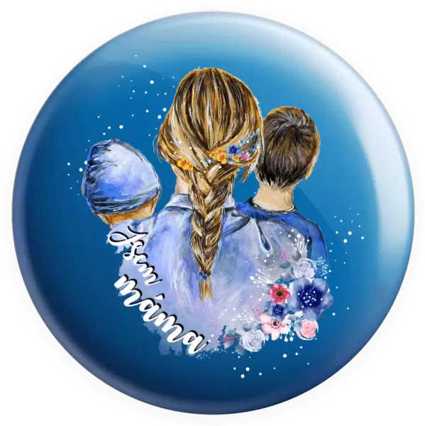 Placka Jsem máma - chlapeček a kluk