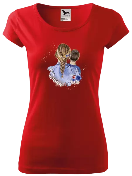 Dámské vánoční tričko Jsem máma - kluk