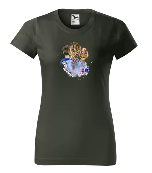 Dámské vánoční tričko Jsem máma - kluk a holka