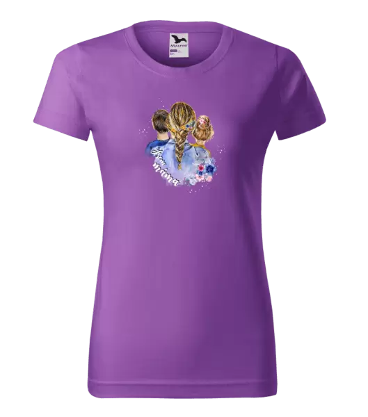 Dámské vánoční tričko Jsem máma - kluk a holka