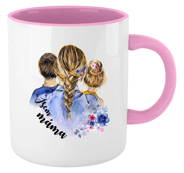 Vánoční hrnek Jsem máma - kluk a holka