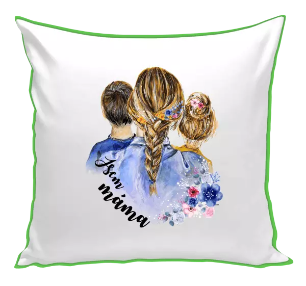 Polštář Jsem máma - kluk a holka