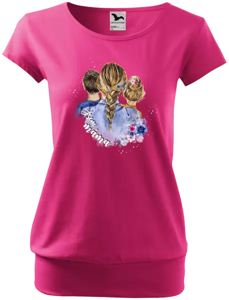 Dámské vánoční tričko Jsem máma - kluk a holka