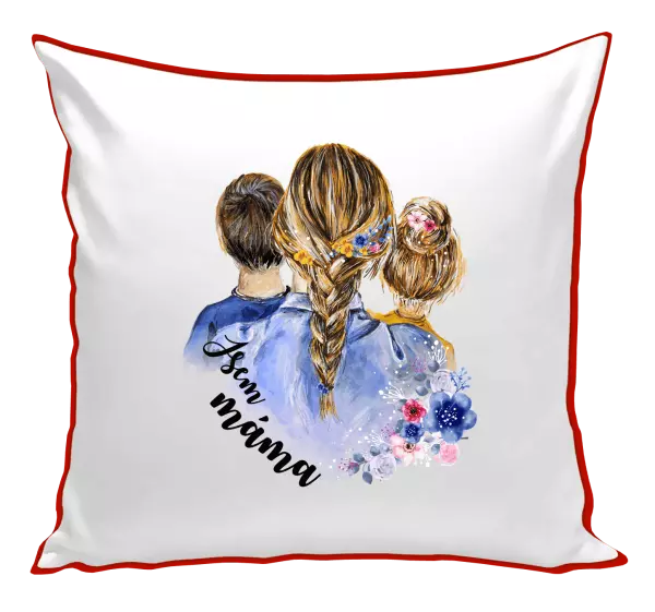 Polštář Jsem máma - kluk a holka