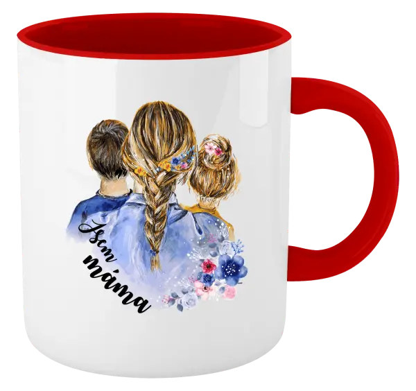 Vánoční hrnek Jsem máma - kluk a holka