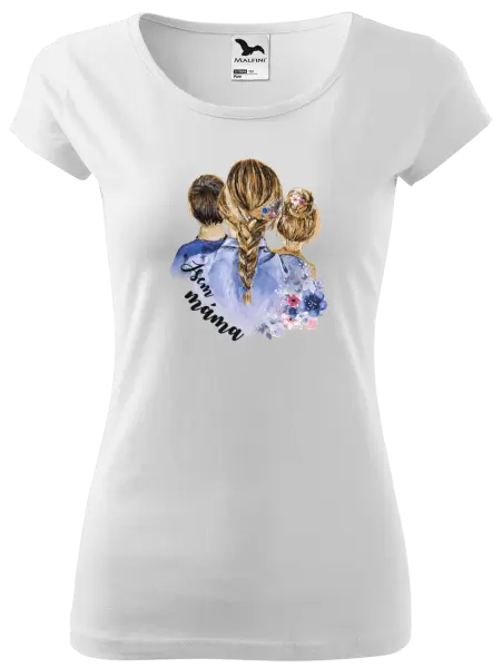 Dámské vánoční tričko Jsem máma - kluk a holka