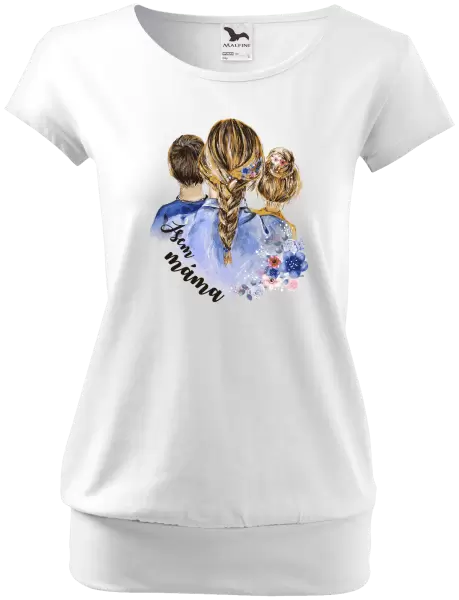 Dámské vánoční tričko Jsem máma - kluk a holka