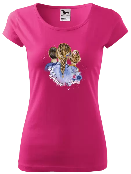 Dámské vánoční tričko Jsem máma - kluk a holka