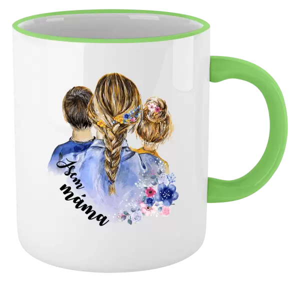 Vánoční hrnek Jsem máma - kluk a holka