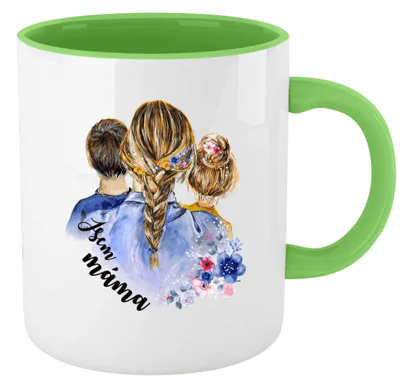 Vánoční hrnek Jsem máma - kluk a holka