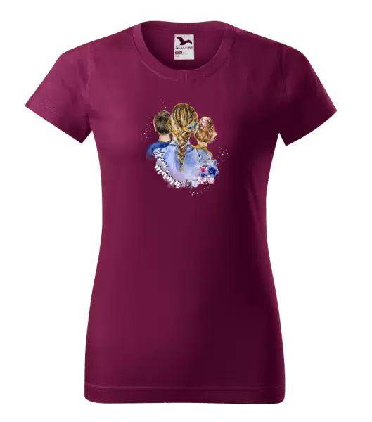 Dámské vánoční tričko Jsem máma - kluk a holka